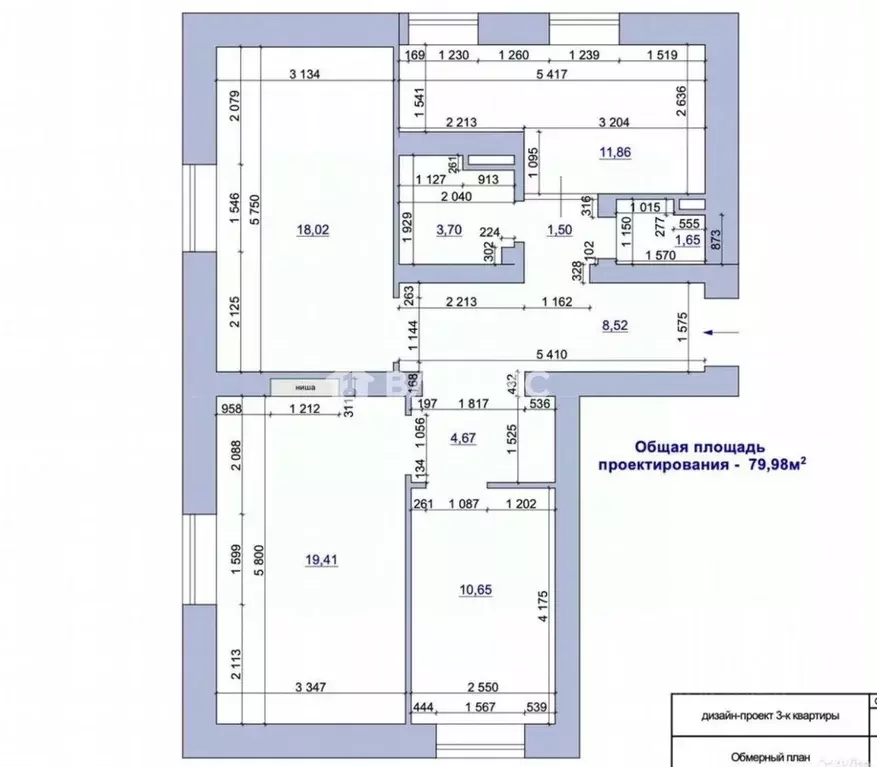3-к кв. Санкт-Петербург Левашовский просп., 3 (80.9 м) - Фото 2