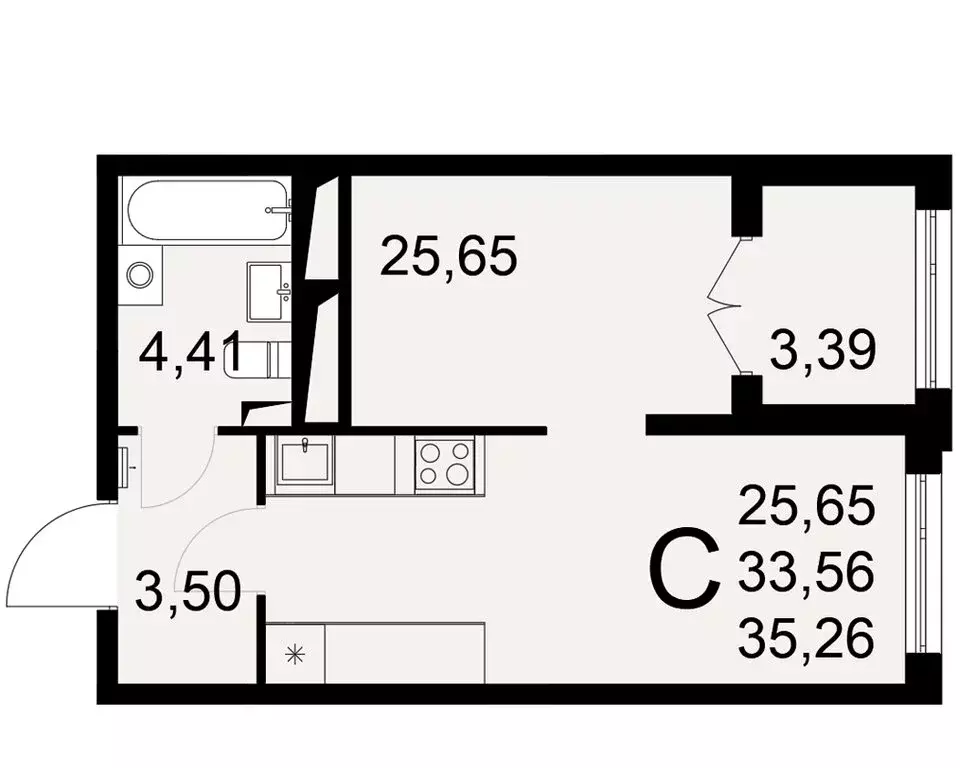 1-комнатная квартира: Тула, Одоевское шоссе, 73 (35.26 м) - Фото 0