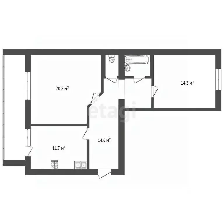 2-к кв. Марий Эл, Медведево городское поселение, Медведево пгт ул. ... - Фото 1