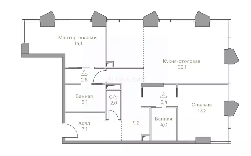 2-к кв. Москва Коллекция Лужники жилой комплекс (93.0 м) - Фото 1