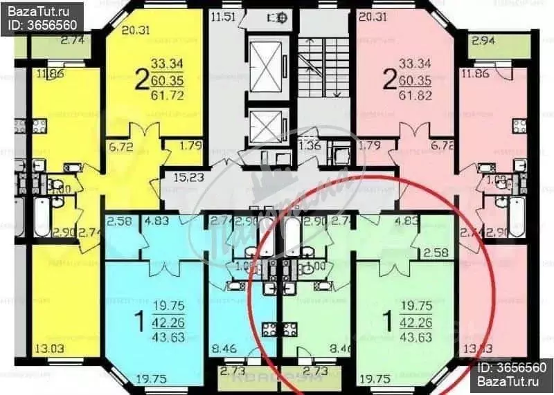 1-к кв. Калужская область, Калуга Хрустальная ул., 44к6 (44.0 м) - Фото 2