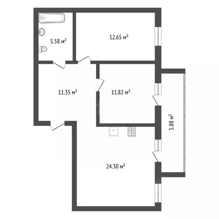 1-к кв. Воронежская область, Воронеж ул. Ломоносова, 83Д (64.0 м) - Фото 1
