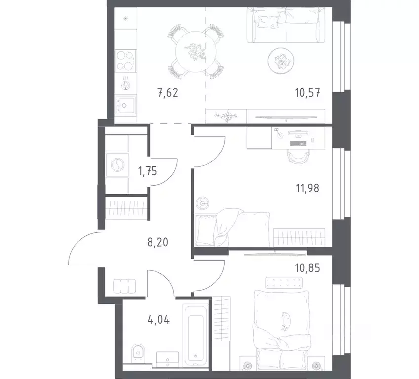 2-к кв. Московская область, Красногорск Квартал Строгино жилой ... - Фото 1
