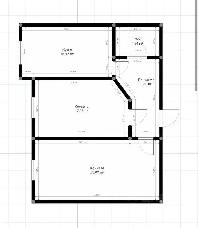 2-к кв. Кабардино-Балкария, Нальчик Московская ул., 14 (74.65 м) - Фото 1