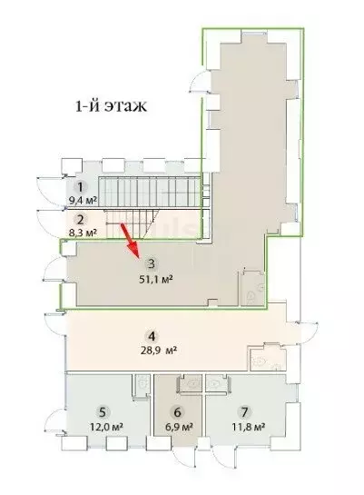 Офис (51.1 м) - Фото 2