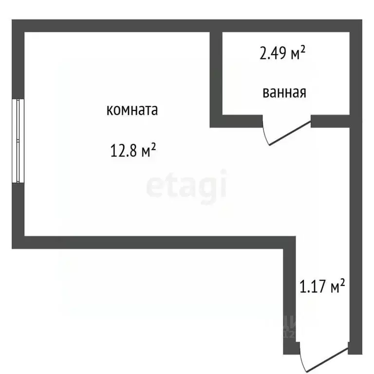 Студия Воронежская область, Воронеж ул. Ворошилова, 11 (16.6 м) - Фото 2
