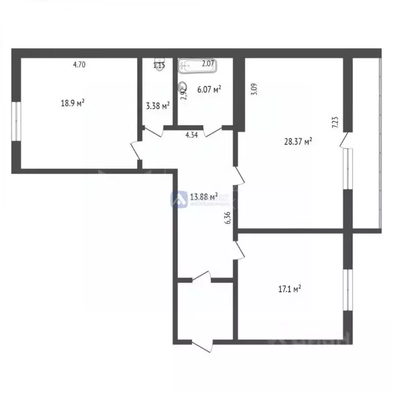 2-к кв. Тюменская область, Тюмень Солнечный проезд, 7 (87.7 м) - Фото 1