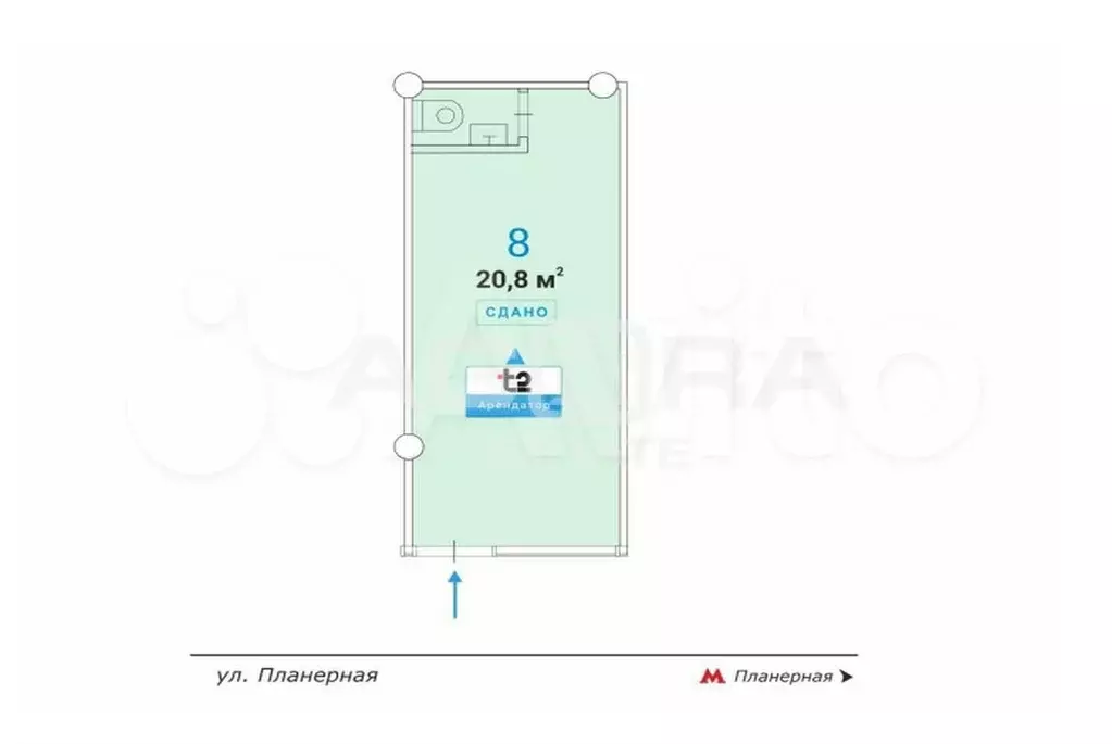 20,8 кв м/Продажа торгового помещения/ с арендатором/метро  Планерная - Фото 1