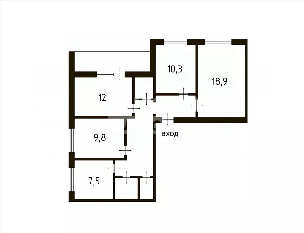 4-к кв. Омская область, Омск Омская ул., 108 (79.7 м) - Фото 1