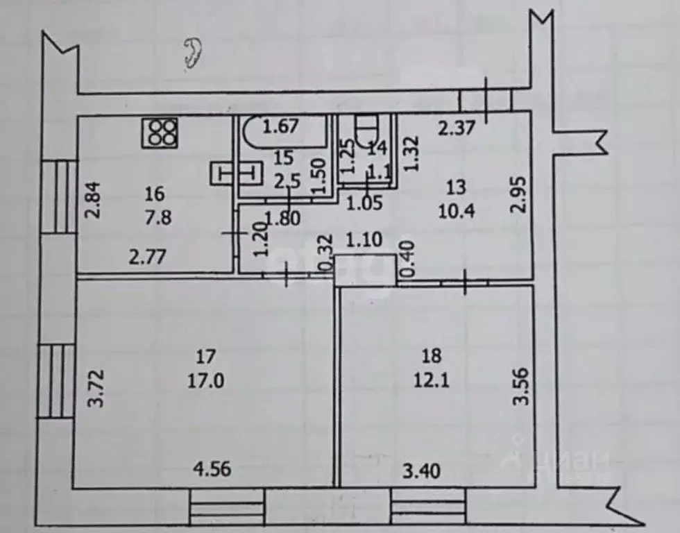 2-к кв. Татарстан, Казань Большая Красная ул., 22а (50.9 м) - Фото 2