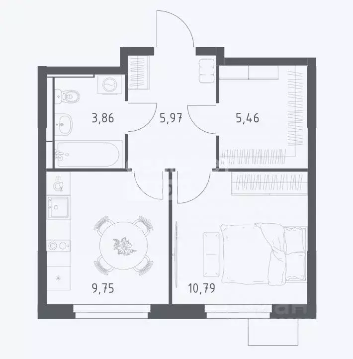 1-к кв. Московская область, Мытищи пер. 1-й Стрелковый, 6 (36.1 м) - Фото 1
