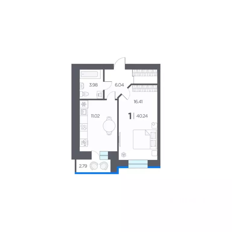 1-к кв. Рязанская область, Рязанский муниципальный округ, с. Дядьково ... - Фото 1