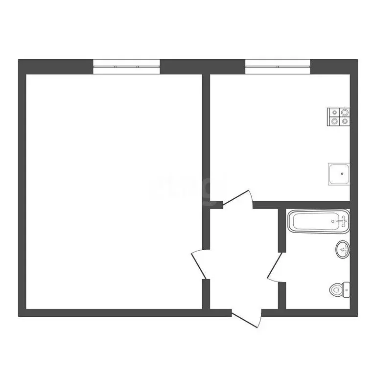1-комнатная квартира: Тула, улица Дмитрия Ульянова, 16 (31.2 м) - Фото 1