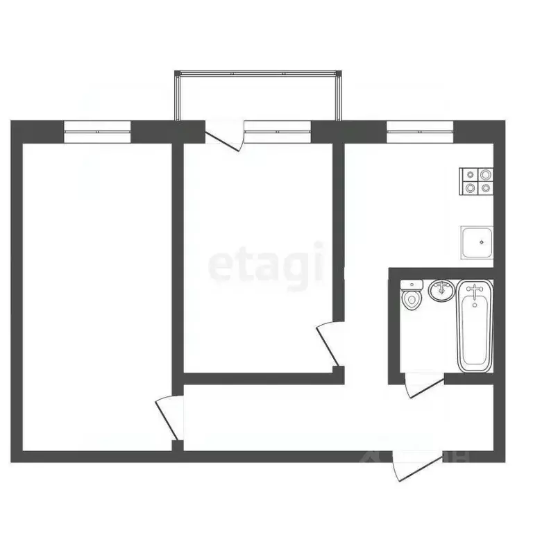 2-к кв. Московская область, Воскресенск Московская ул., 4а (45.4 м) - Фото 2