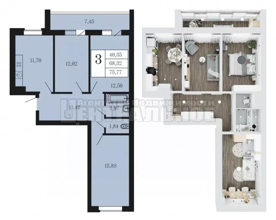 3-к кв. Смоленская область, Смоленский муниципальный округ, д. Ясенная ... - Фото 2