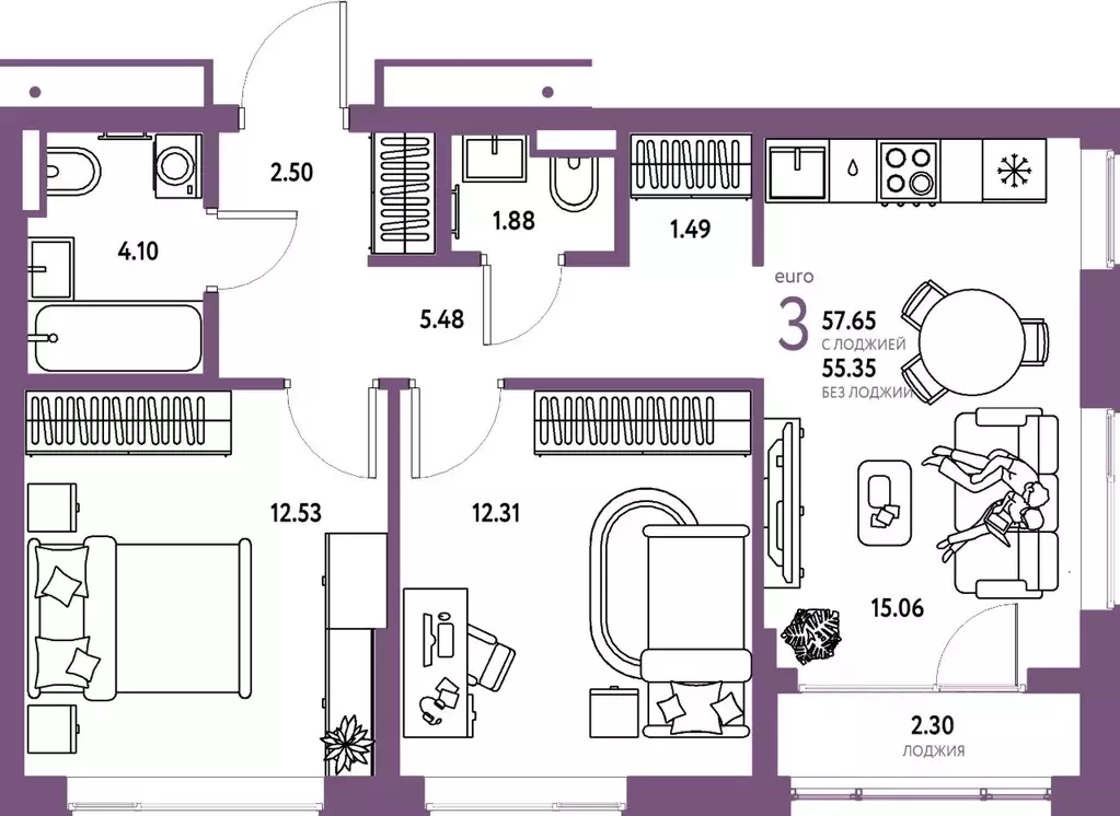3-к кв. Московская область, Мытищи Страна.Парковая жилой комплекс ... - Фото 1