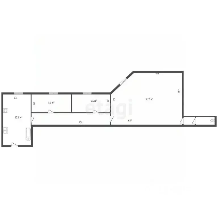 3-к кв. Санкт-Петербург Смольный просп., 9 (59.3 м) - Фото 2