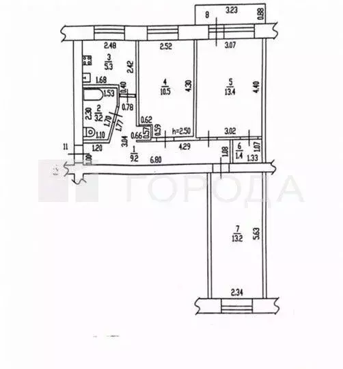 3-к кв. Алтайский край, Барнаул ул. Новосибирская, 1А (56.3 м) - Фото 2