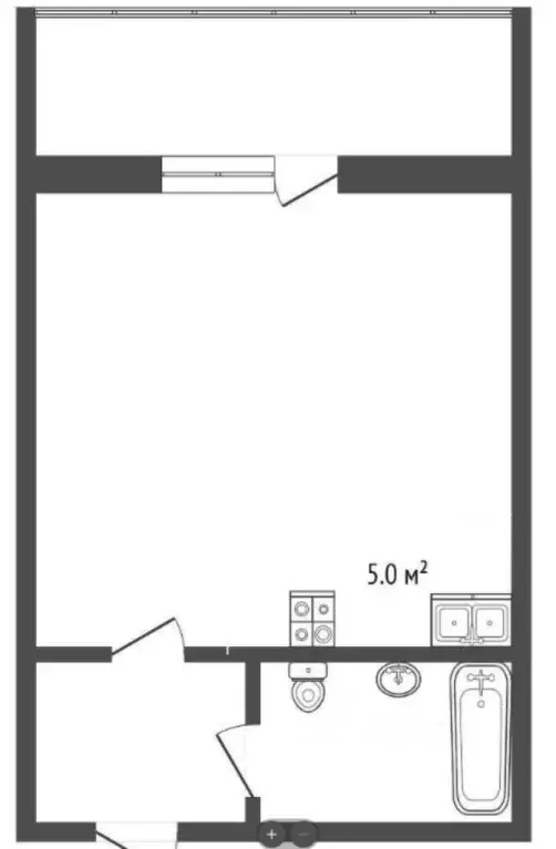 Студия Тюменская область, Тюмень ул. Седова, 66 (16.8 м) - Фото 2