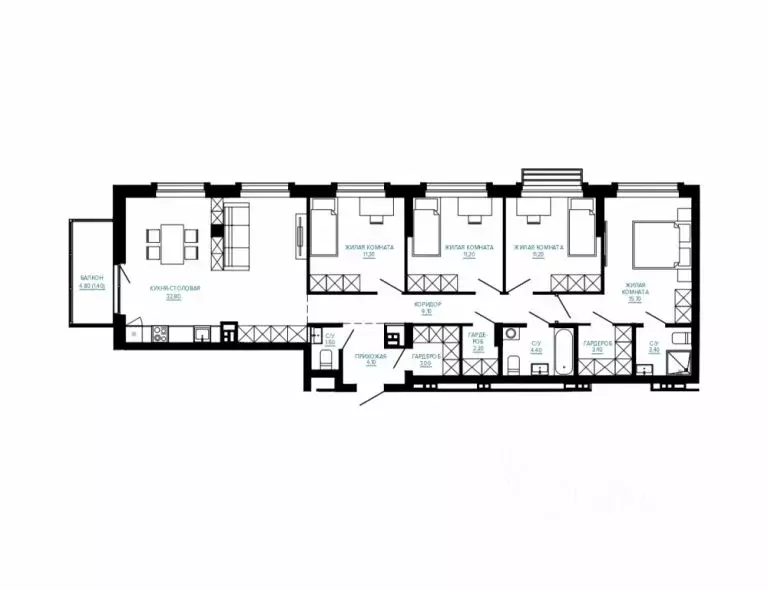 4-к кв. Свердловская область, Екатеринбург ул. Энтузиастов (113.7 м) - Фото 1