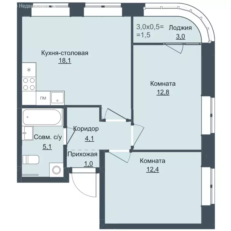 2-комнатная квартира: Ижевск, Северо-Западный жилой район, 4-й ... - Фото 0