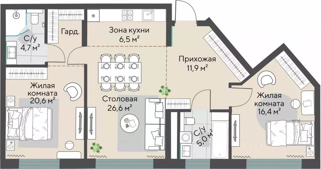 2-к кв. Свердловская область, Екатеринбург Парковый мкр, Никольский ... - Фото 1