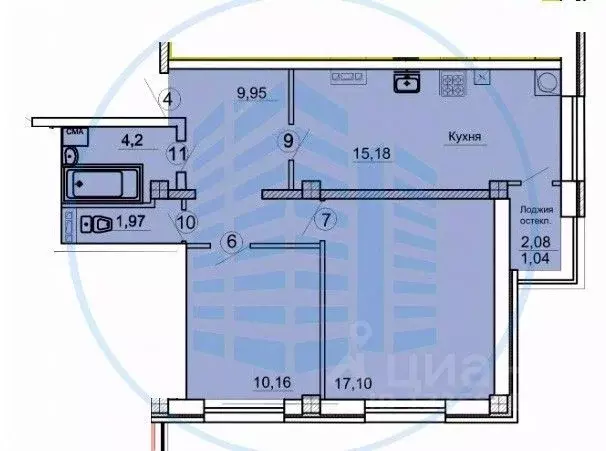 2-к кв. Ставропольский край, Ессентуки ул. Шмидта, 84 (63.4 м) - Фото 2