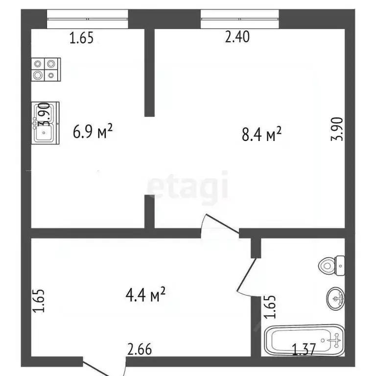 2-к кв. Орловская область, Орел Комсомольская ул., 106 (22.5 м) - Фото 1
