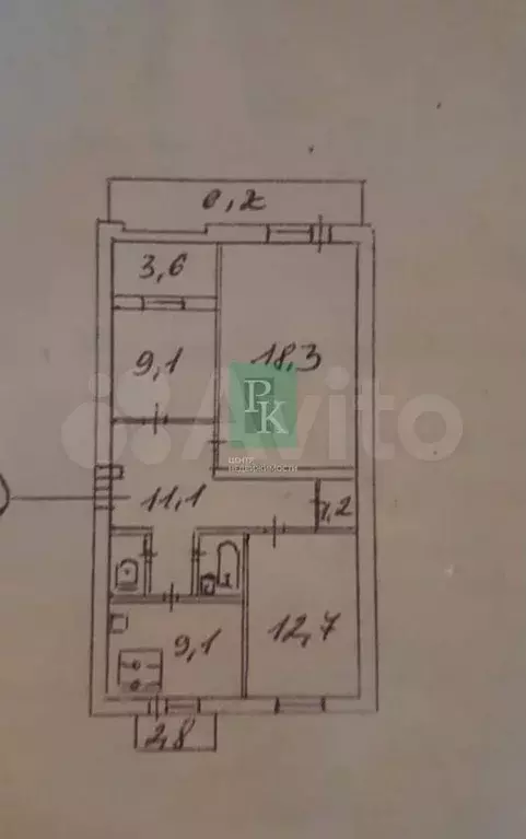 3-к. квартира, 65,5 м, 5/5 эт. - Фото 0