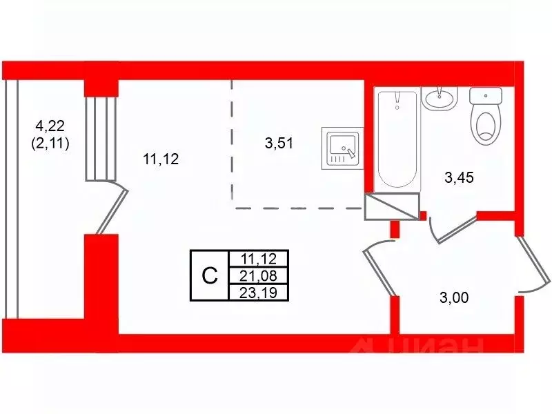 Студия Ленинградская область, Всеволожский район, д. Новое Девяткино ... - Фото 2