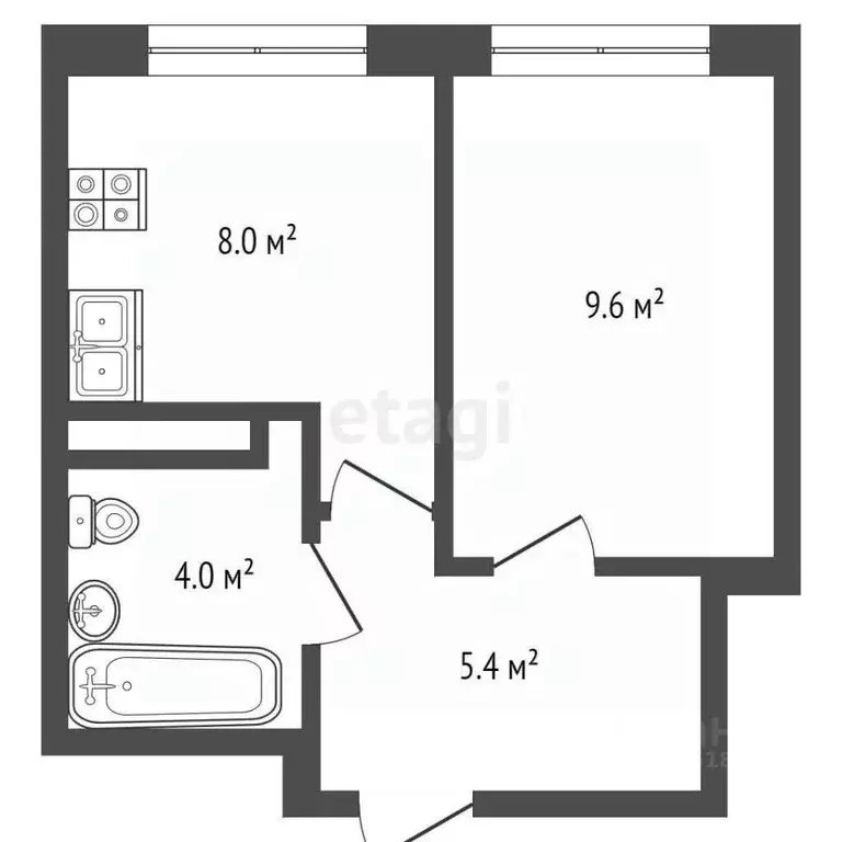1-к кв. Ростовская область, Аксай ул. Строителей, 8 (27.0 м) - Фото 1