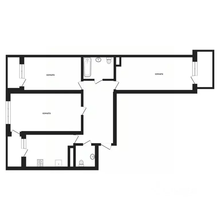 3-к кв. Тюменская область, Тюмень ул. Малыгина, 90 (130.0 м) - Фото 1