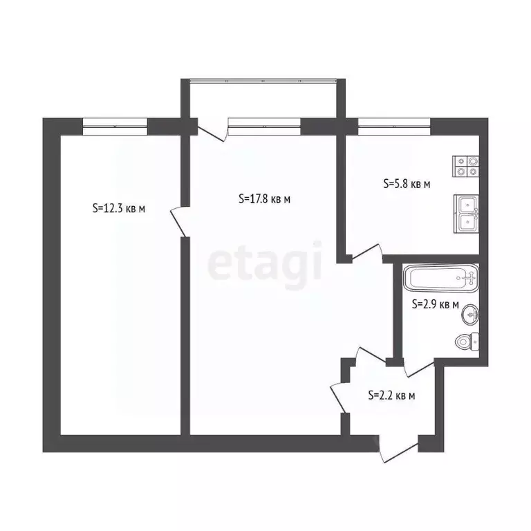 2-к кв. Мордовия, Саранск Пролетарская ул., 44 (41.0 м) - Фото 1