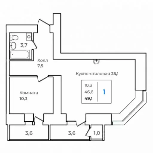 1-к кв. Амурская область, Благовещенск Зейский Бульвар жилой комплекс ... - Фото 0