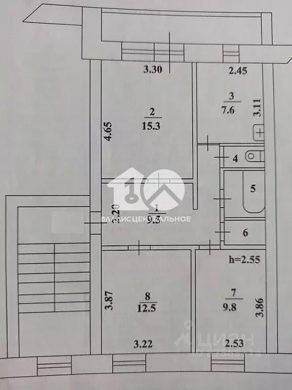 3-к кв. Новосибирская область, Искитим Нагорная ул., 10А (61.4 м) - Фото 2