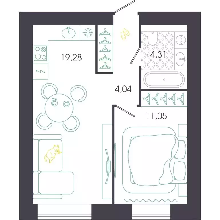 1-комнатная квартира: Пенза, Колышлейская улица, 7 (38.68 м) - Фото 1