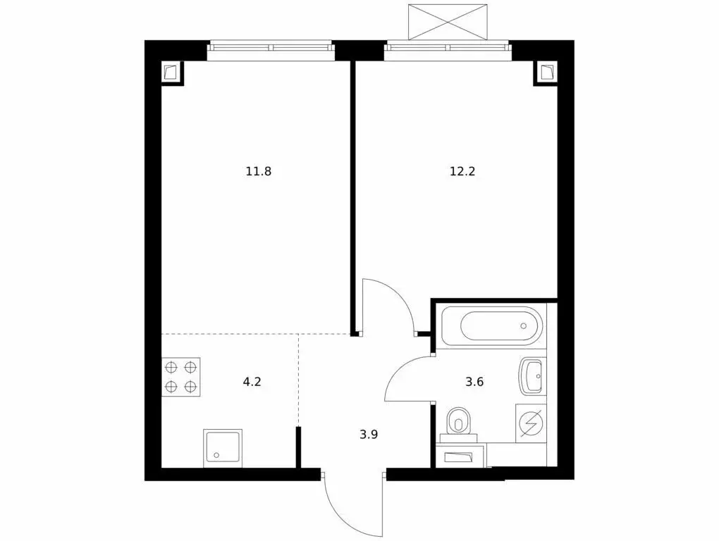1-комнатная квартира: Владивосток, жилой комплекс Борисенко 48 (35.7 ... - Фото 1