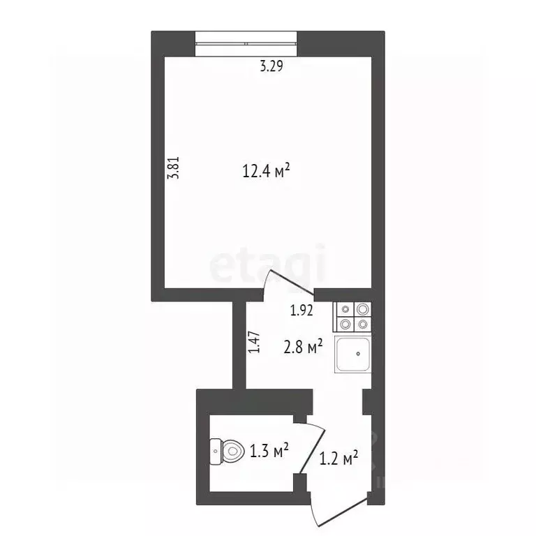 Комната Тюменская область, Тюмень Ткацкий проезд, 8 (17.7 м) - Фото 1