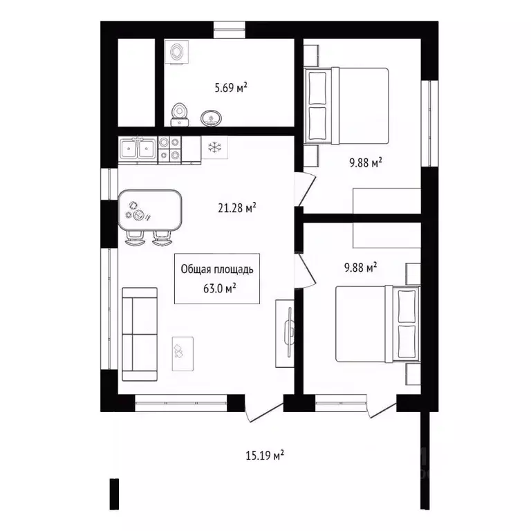 Дом в Алтай, Усть-Коксинский район, с. Тюнгур ул. Полевая, 38 (63 м) - Фото 1