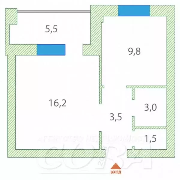 1-к кв. Тюменская область, Тюмень ул. Василия Гольцова, 2 (34.0 м) - Фото 2
