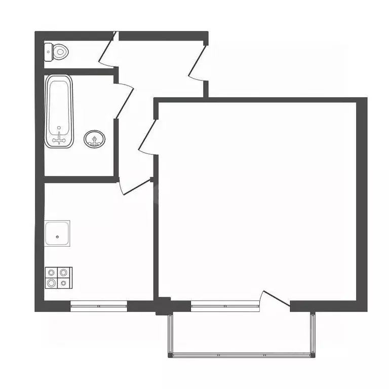 1-к кв. Кемеровская область, Новокузнецк Горьковская ул., 56А (34.2 м) - Фото 2