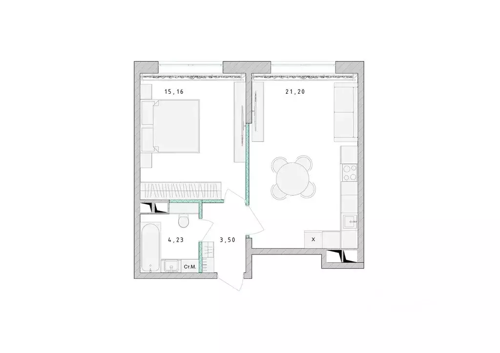 1-к кв. Московская область, Пушкино Ярославское ш., 194 (44.2 м) - Фото 1