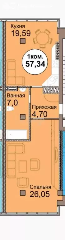 1-комнатная квартира: Калининград, проспект Мира, 83 (58 м) - Фото 0