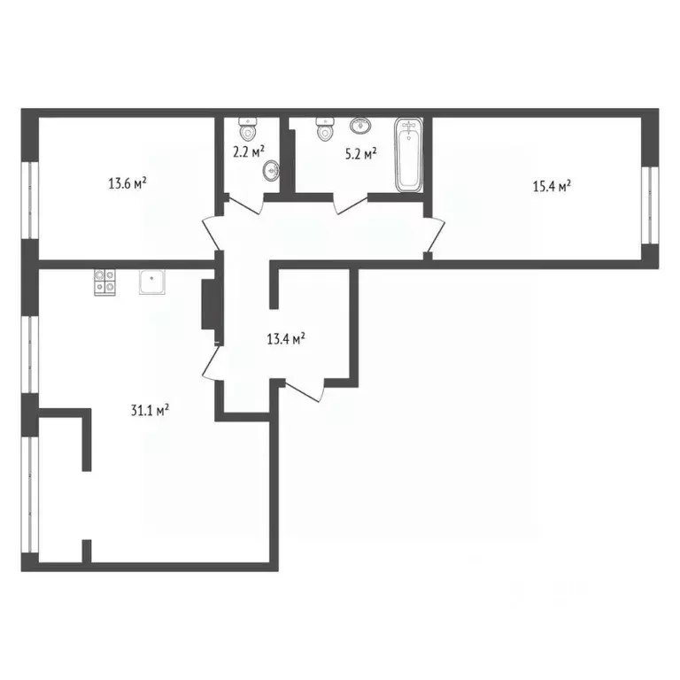 2-к кв. Тюменская область, Тюмень ул. Газовиков, 34 (80.9 м) - Фото 2