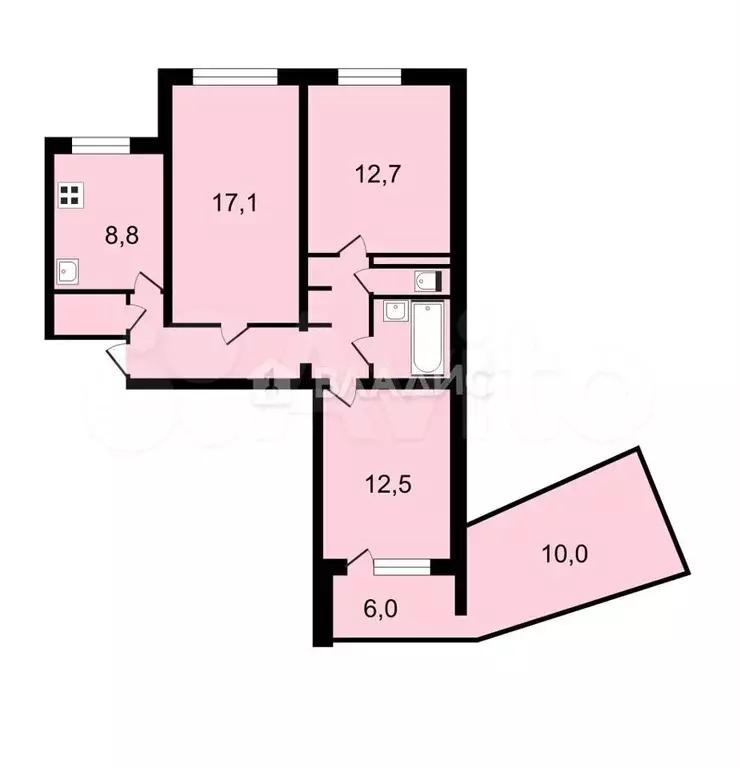 3-к. квартира, 82 м, 2/9 эт. - Фото 0