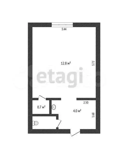 1-к. квартира, 18,2 м, 1/5 эт. - Фото 0