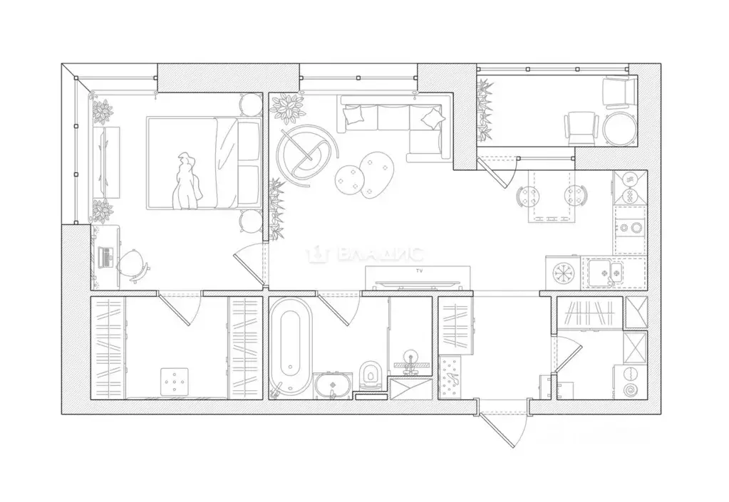 1-к кв. Москва Строительный проезд, 9к1 (46.7 м) - Фото 1