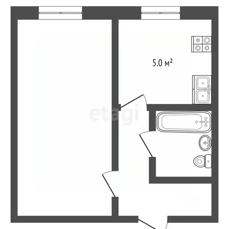 1-к кв. Камчатский край, Елизовский муниципальный округ, Вулканный рп ... - Фото 2