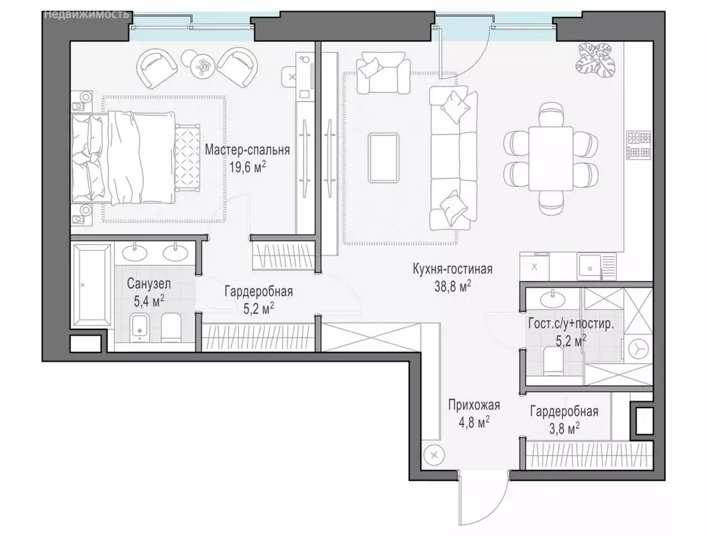 1-комнатная квартира: Москва, ЦАО, Тверской район, ЖК Ильинка 3/8 ... - Фото 1