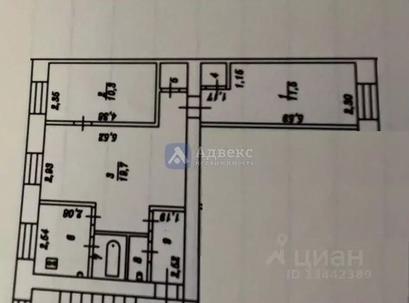 3-к кв. Тюменская область, Тюмень ул. 50 лет Октября, 32 (56.0 м) - Фото 2